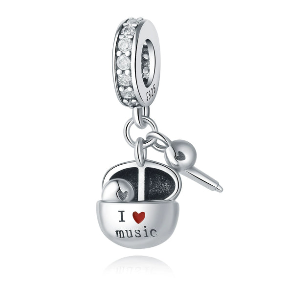 Pendant 925 Sterling Silver Headphone Stethoscope Dripping Oil Original Design