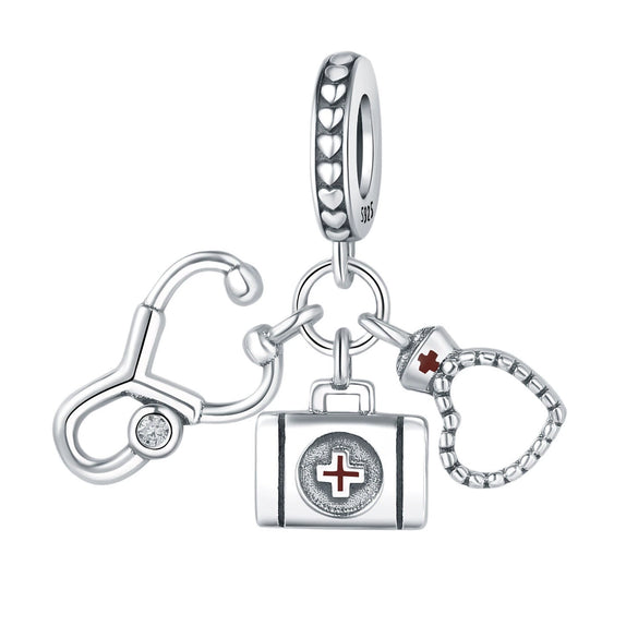 Pendant 925 Sterling Silver Headphone Stethoscope Dripping Oil Original Design