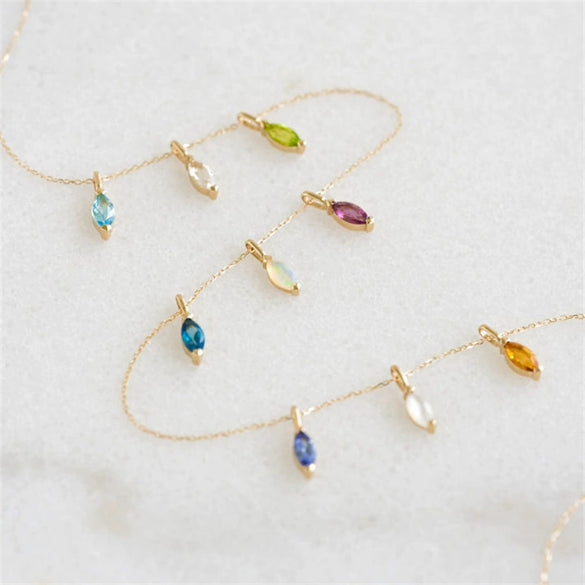 Pendant Titanium Steel Dropshaped Geometric Diamond Zircon Inlaid Electroplated