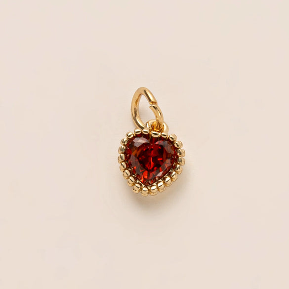 Pendant Titanium Steel Heart Shape Mixed Gemstone Inlay Furnace Vacuum Plating For Women