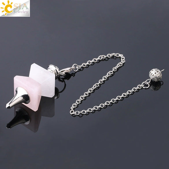 Pendulum Jewelry Natural Stone And Copper Accessories Inverted Pyramid Cone Electroplated