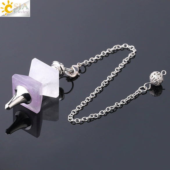 Pendulum Jewelry Natural Stone And Copper Accessories Inverted Pyramid Cone Electroplated