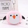Penguin Plush Pu Leather Fur Ball Keychain Backpack Bag Pendant