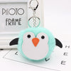 Penguin Plush Pu Leather Fur Ball Keychain Backpack Bag Pendant