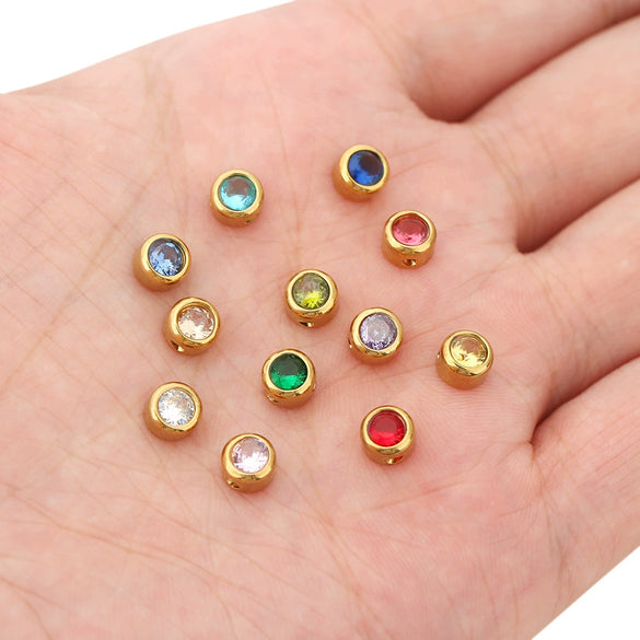 Perforated Beads Stainless Steel Electroplated Cat Eye Beads With Love Pattern