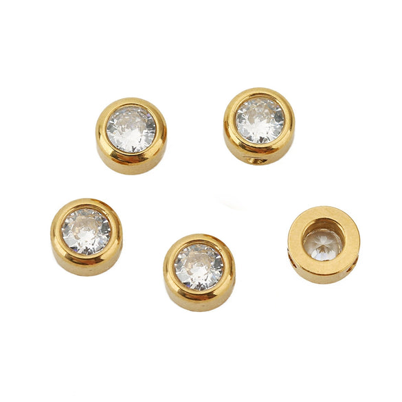 Perforated Beads Stainless Steel Electroplated Cat Eye Beads With Love Pattern