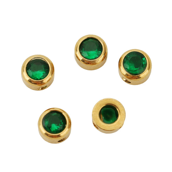 Perforated Beads Stainless Steel Electroplated Cat Eye Beads With Love Pattern