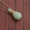 Perfume Bottle Pendant Necklace Semiprecious Stone Green Aventurine Crystal Flameshaped Alloy Liuli Geometric Polishing Unisex
