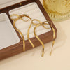 Personality Bow Stainless Steel Jewelry With Electroplating Treatment And Snake Chain For Women