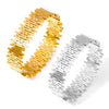 Personality Design Sense Geometric Hollow Irregular Titanium Steel Bracelet With Electroplating Treatment