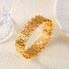 Personality Design Sense Geometric Hollow Irregular Titanium Steel Bracelet With Electroplating Treatment