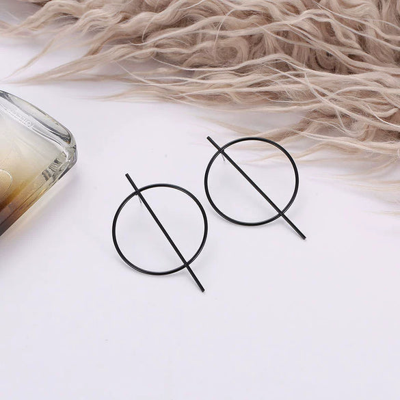 Personality Exaggerated Big Circle Geometric Earrings Nightclub Fashion Trendy Simple Style Elegant Allmatch Popular Earrings