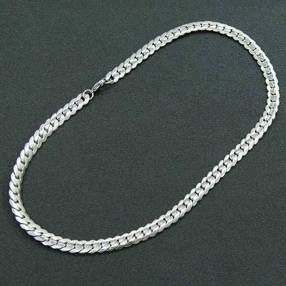 Personality Holder Slip Side Chain Necklace Titanium Steel Geometric Style
