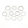 Personality Trend Simple Wave Twist Open Pearl Joint Ten-Piece Ring