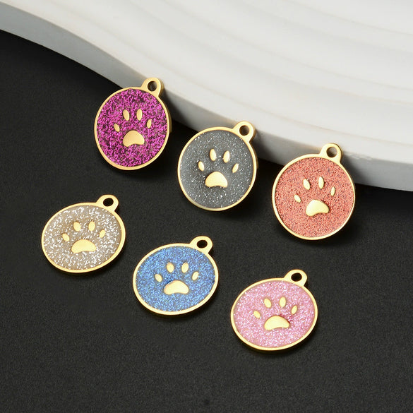Pet Claw Tag Stainless Steel Pendant Jewelry Material With Oil Dripping Design And Electroplating Treatment