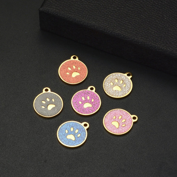 Pet Claw Tag Stainless Steel Pendant Jewelry Material With Oil Dripping Design And Electroplating Treatment