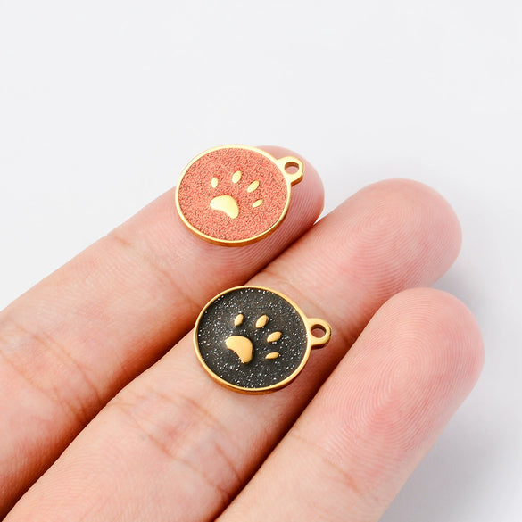 Pet Claw Tag Stainless Steel Pendant Jewelry Material With Oil Dripping Design And Electroplating Treatment
