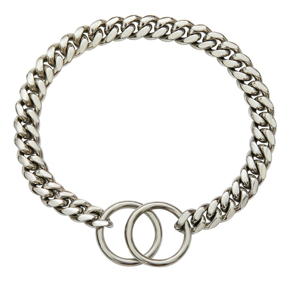 Pet Dog And Cat Chain Titanium Steel Cuban Chain With Encrypted Chain And Polished Vacuum Plating