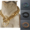 Pet Dog And Cat Chain Titanium Steel Cuban Chain With Encrypted Chain And Polished Vacuum Plating