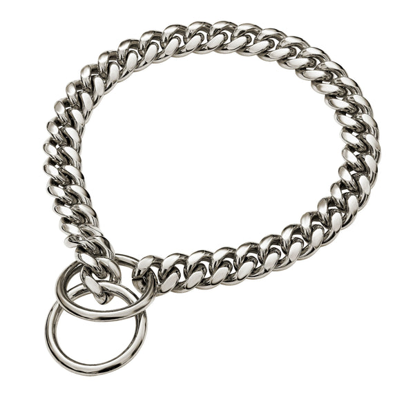 Pet Dog And Cat Chain Titanium Steel Cuban Chain With Encrypted Chain And Polished Vacuum Plating