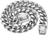 Pet Dog Collar Titanium Steel Cuban Chain With Lock Buckle Encryption Round Grinding Chain Polishing Vacuum Plating Leisure Style