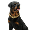 Pet Dog Collar Titanium Steel Cuban Chain With Lock Buckle Encryption Round Grinding Chain Polishing Vacuum Plating Leisure Style