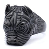 Pet Dog Ring Stainless Steel Punk Style With Letters Numbers Text And Animal Design And Oil Applied