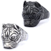 Pet Dog Ring Stainless Steel Punk Style With Letters Numbers Text And Animal Design And Oil Applied