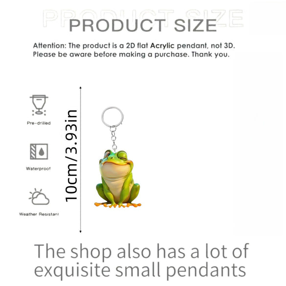 Pet Frog Key Chain Acrylic 2D Flat Christmas Tree Pendant Design