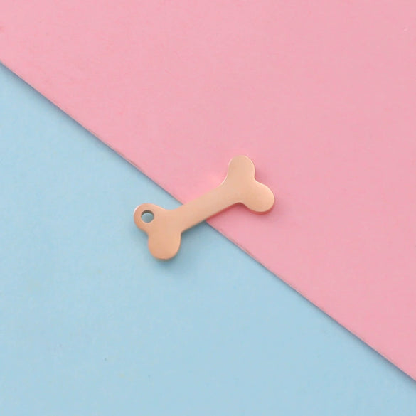 Pet Jewelry Accessories Stainless Steel Dog Bone Shape Pendant With Electroplating