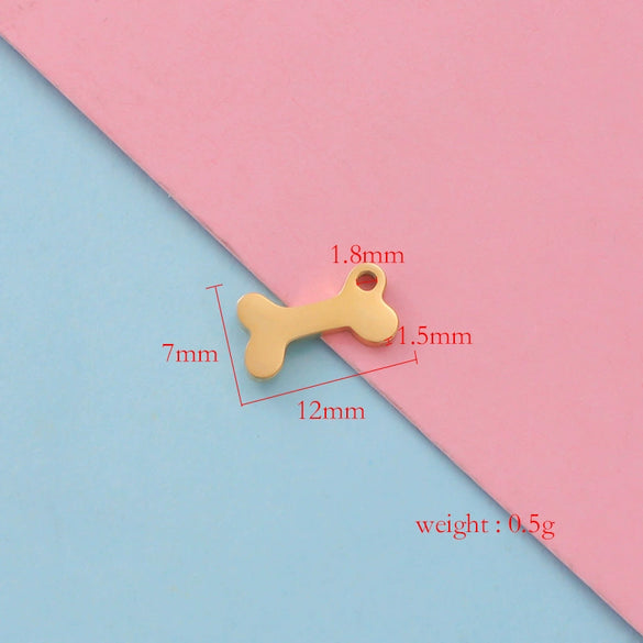 Pet Jewelry Accessories Stainless Steel Dog Bone Shape Pendant With Electroplating