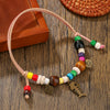 Pet Necklace Wooden Beads Alloy Velvet Rope Geometric Handmade