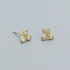 Petal Earrings 925 Silver Clover Zircon Electroplated Women's Light Luxury Flower Style