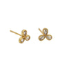 Petal Earrings 925 Silver Clover Zircon Electroplated Women's Light Luxury Flower Style