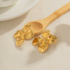 Petal Earrings Stainless Steel Geometric Style Electroplating For Women