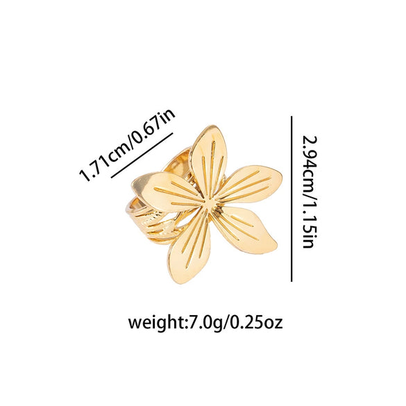 Petal Ring Titanium Steel Fashion Flower Design Electroplated For Women
