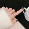 Petal Zircon Inlaid Copper Women's Light Luxury Niche Finger Ring