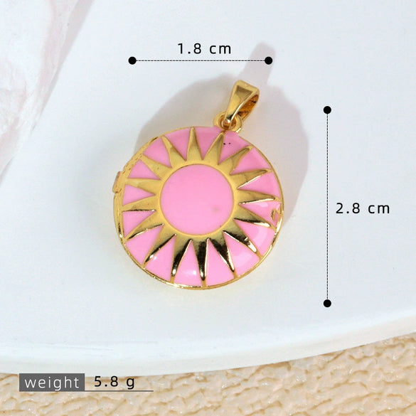 Photo Album Drop Oil Pendant Accessories Copper Geometric Electroplated For Female