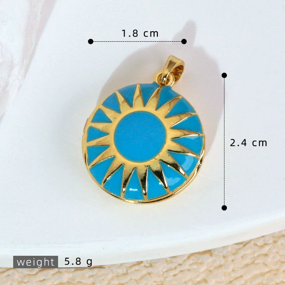 Photo Album Drop Oil Pendant Accessories Copper Geometric Electroplated For Female
