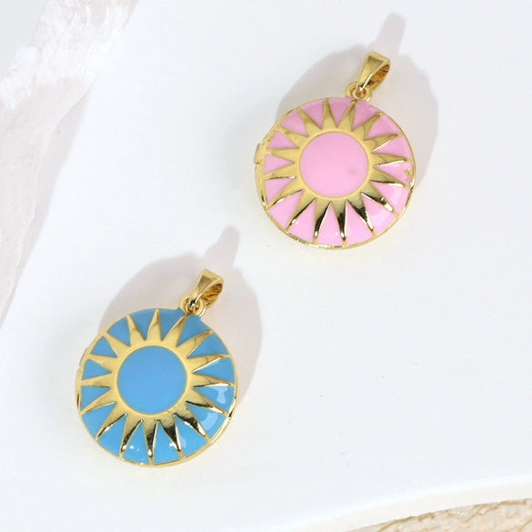 Photo Album Drop Oil Pendant Accessories Copper Geometric Electroplated For Female