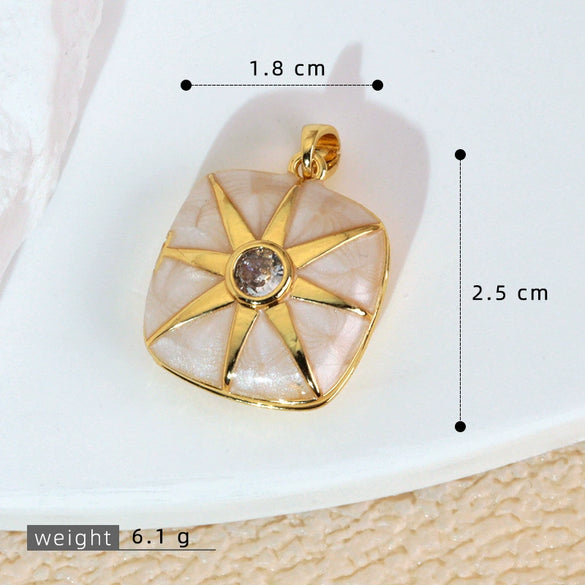 Photo Album Drop Oil Pendant Accessories Copper Geometric Electroplated For Female