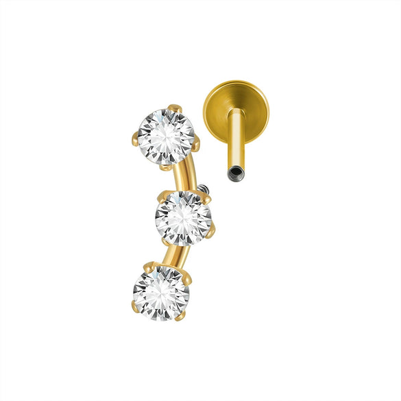 Piercing Ear Bone Nails Stainless Steel Geometric Simple Style Electroplated