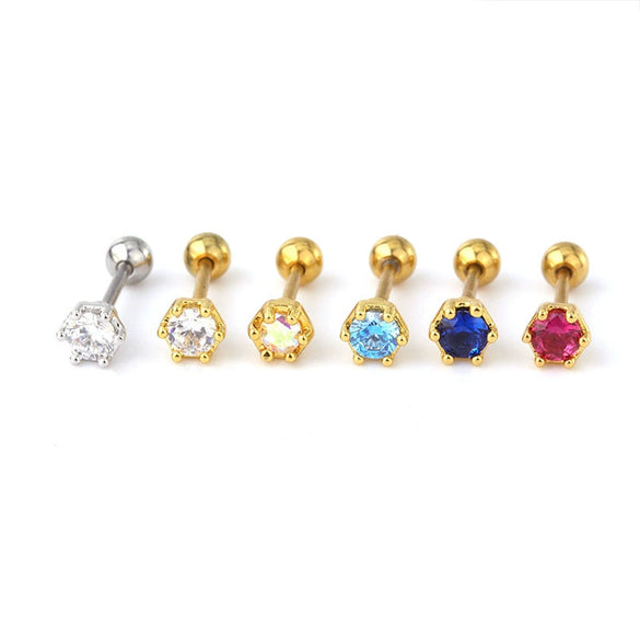Piercing Ear Nail Stainless Steel Geometric Natural Style Electroplated Fashion Jewelry