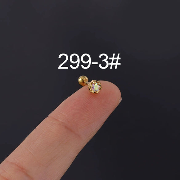 Piercing Ear Nail Stainless Steel Geometric Natural Style Electroplated Fashion Jewelry