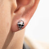 Piercing Earrings Stainless Steel Casting Inlaid Skull Sun Punk Style Polishing For Men