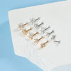 Piercing Earrings Stainless Steel Copper Crown Flower Inlaid Zircon