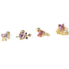 Piercing Earrings Stainless Steel Heart Tourmaline Gradient Zircon Electroplated