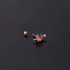 Piercing Earrings Stainless Steel Heart Tourmaline Gradient Zircon Electroplated