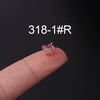 Piercing Earrings Stainless Steel Heart Tourmaline Gradient Zircon Electroplated