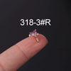 Piercing Earrings Stainless Steel Heart Tourmaline Gradient Zircon Electroplated